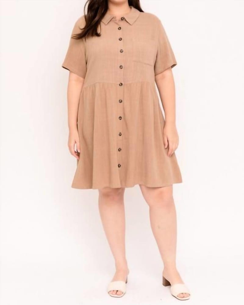 Front of a model wearing a size XXL Xtd5153-3 In Tan in Tan by Gilli. | dia_product_style_image_id:345478